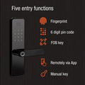 Lemaar Black Rectangle Latch Smart Lock - 5 Entry Functions - 67mm x 270mm - SuperSaverAU - view 2