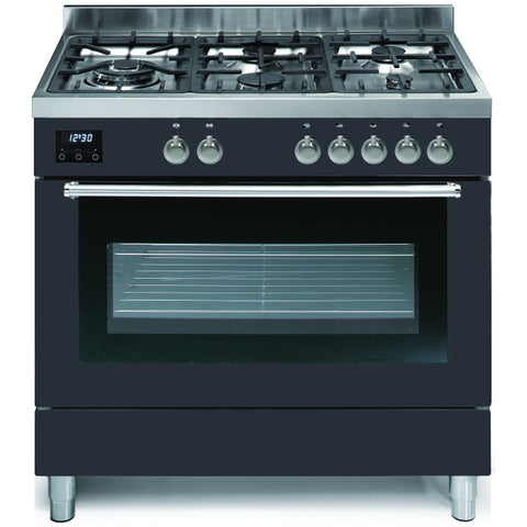 Fratelli Milano 90cm dual fuel freestanding oven - Anthracite, 5 gas burners, wok burner - MI29650FEMANT
