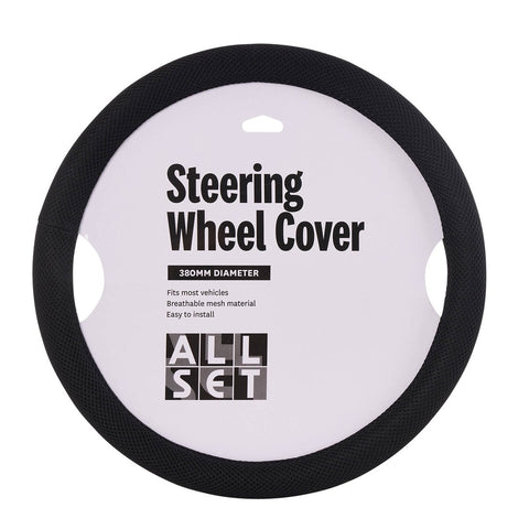 All Set Steering Wheel Cover - 380mm - Breathable Mesh - Easy Install - SuperSaverAU - view 1