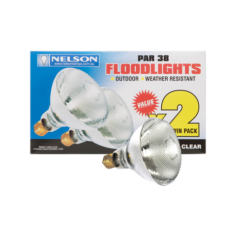 Nelson PAR38 E27 150W Halogen Flood Globe 2 Pack - Indoor & Outdoor MP38DB