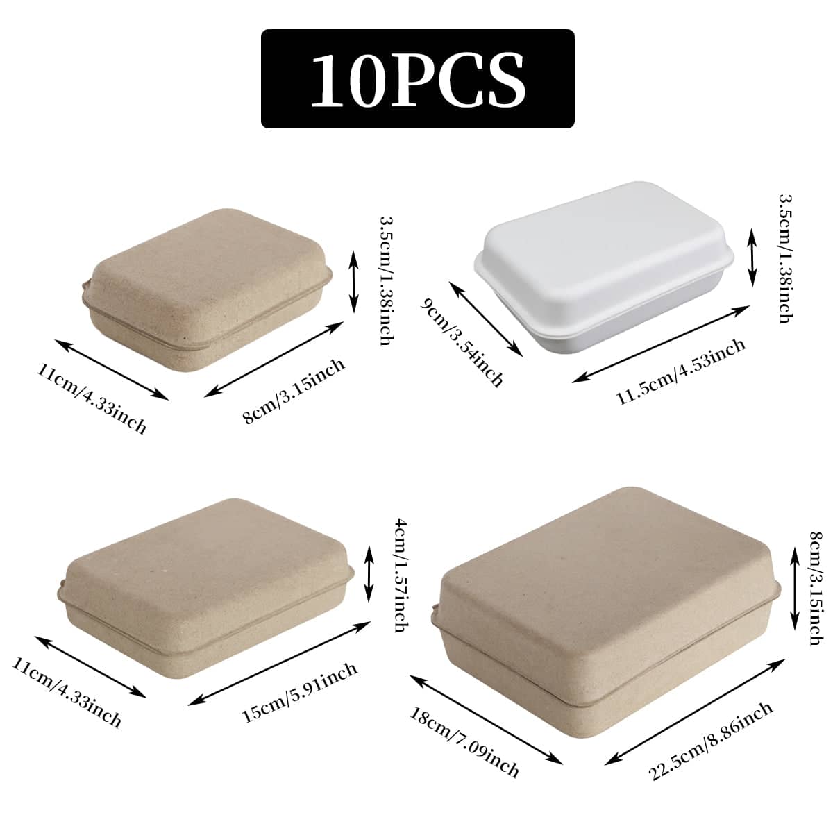 Eco Friendly Pulp Gift Boxes, Pack of 10 - Natural Brown, 22.5 x 18 x 8 cm - view 3