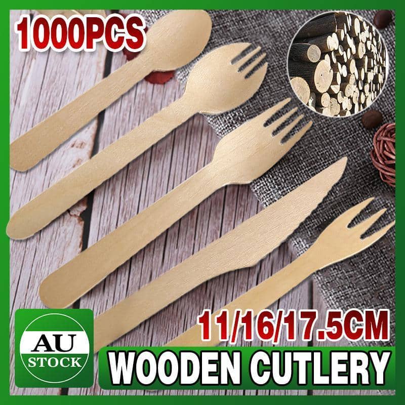 Eco-Friendly Wooden Disposable Forks, Pack of 1000 - 16 cm Fork - view 2