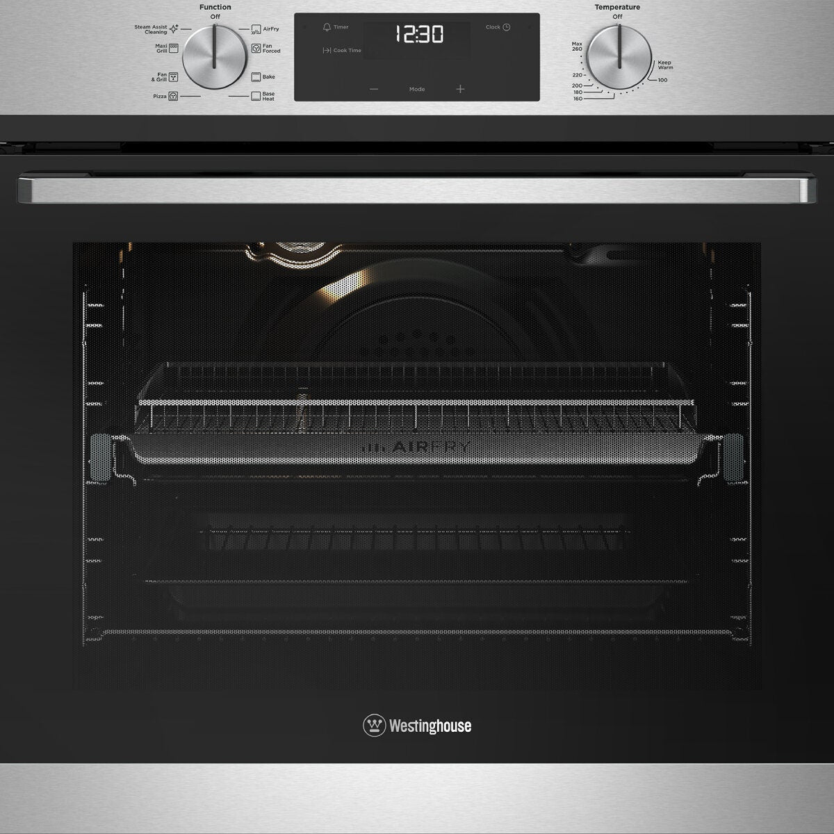 Westinghouse 60cm multi-function oven - AirFry, 80L gross capacity, stainless steel - WVE6516SD