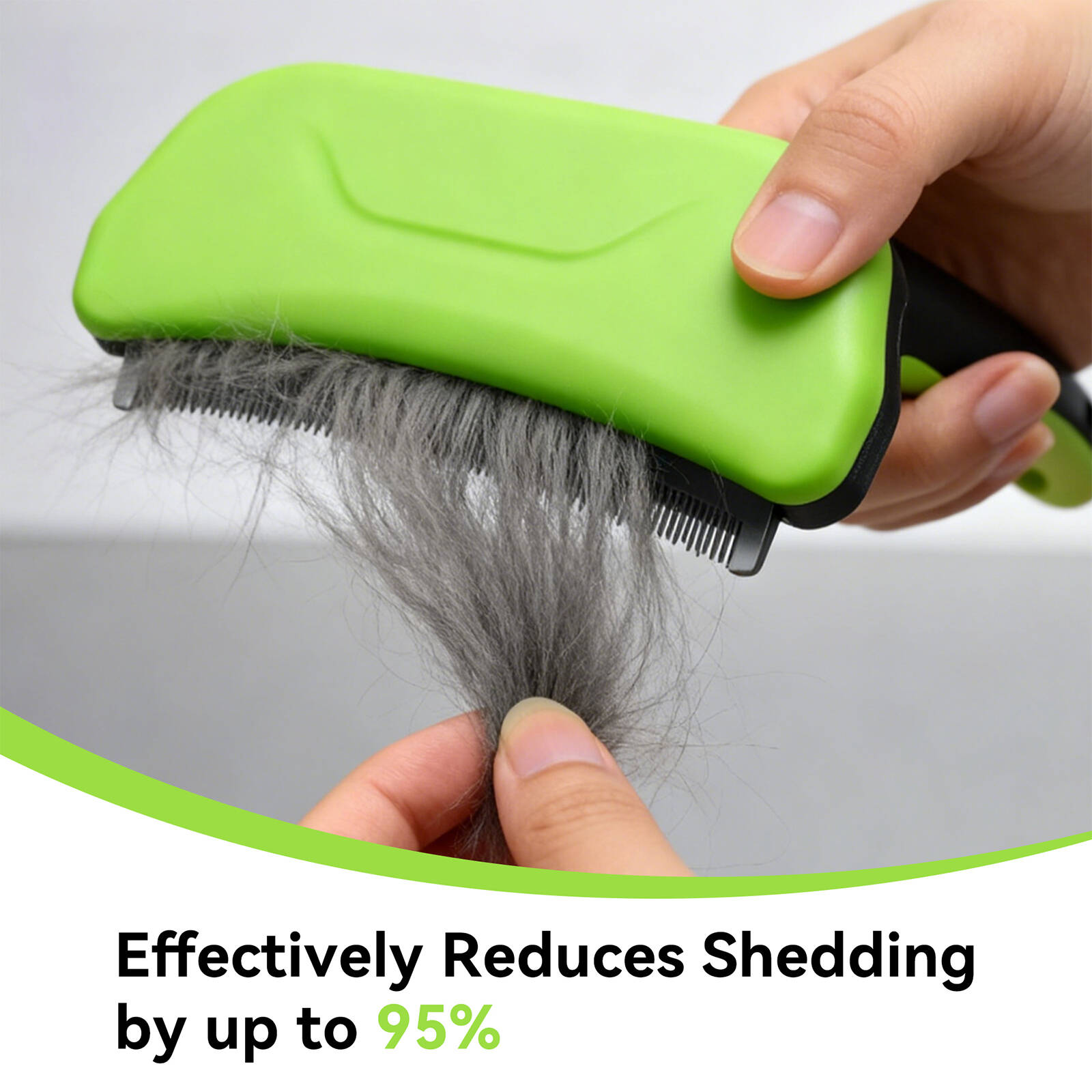 Flamingo Self-Cleaning Deshedding Tool with Retractable Blades, Green, for Dogs & Cats