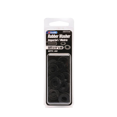 Zenith Rubber Washer 5/16 & M8 40 Pack Durable Fluid Resistant - SuperSaverAU - view 1