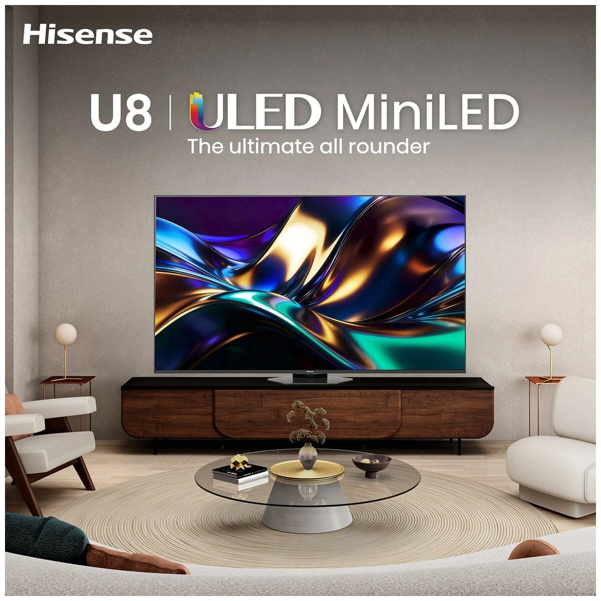 Hisense 75 Inch U85 ULED MiniLED Pro 4K Smart TV - 165Hz, Anti-Reflection Screen - 75U85AU