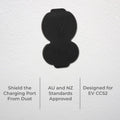 Deta EV Charger Plug Lid - Waterproof Silicone - Black - 10mm x 68mm x 110mm - SuperSaverAU - view 2