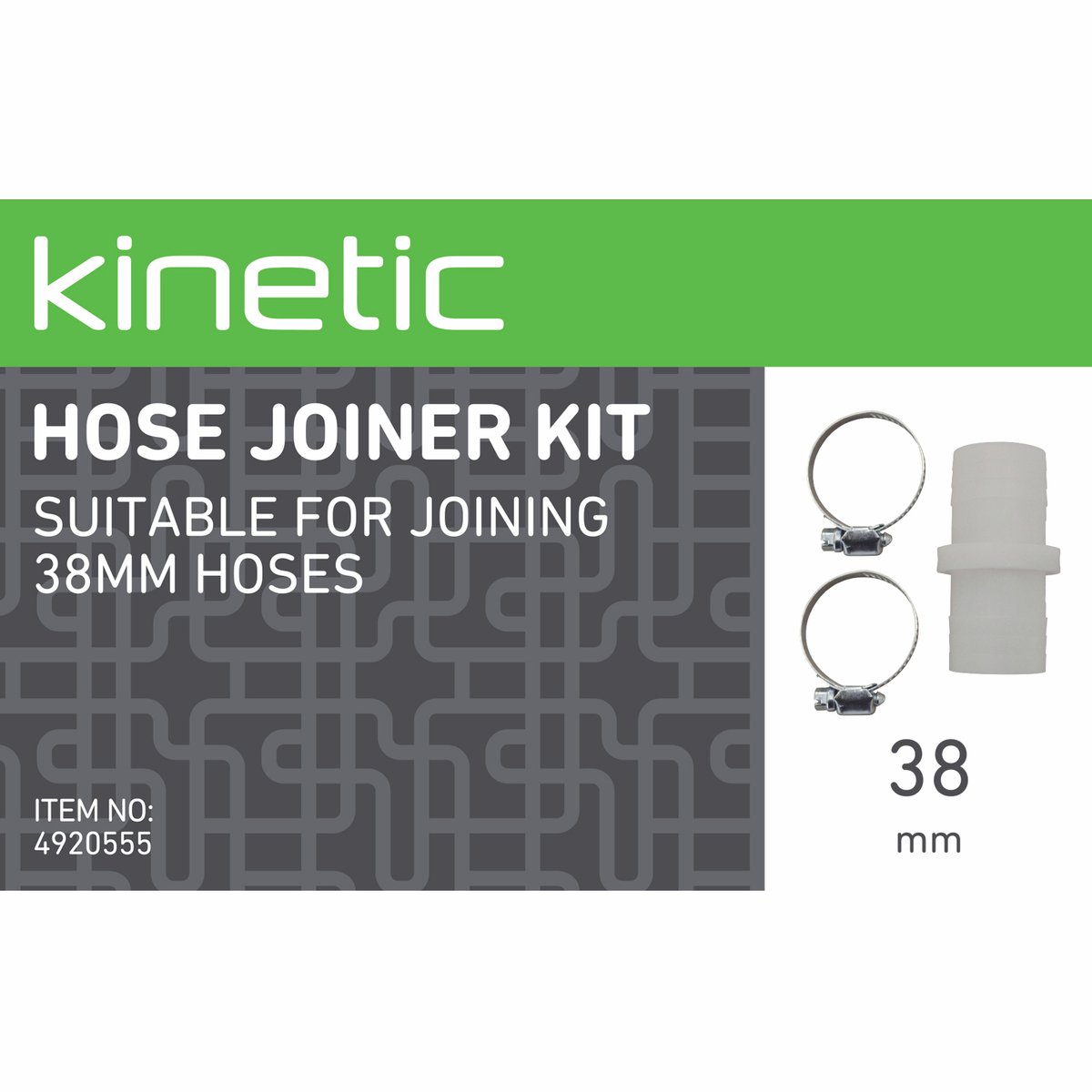 Kinetic 38mm Hose Joiner Kit - 38mm - Polypropylene - Leak Resistant - SuperSaverAU - view 2