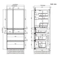 Mitsubishi Electric 700L Multi Drawer Fridge - Argent Silver Glass - Frost Free - MR-WX700C-S-A