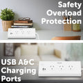 Arlec 3 Outlet Triangular Powerboard 70mm - White - Fast Charging USBs - SuperSaverAU - view 3