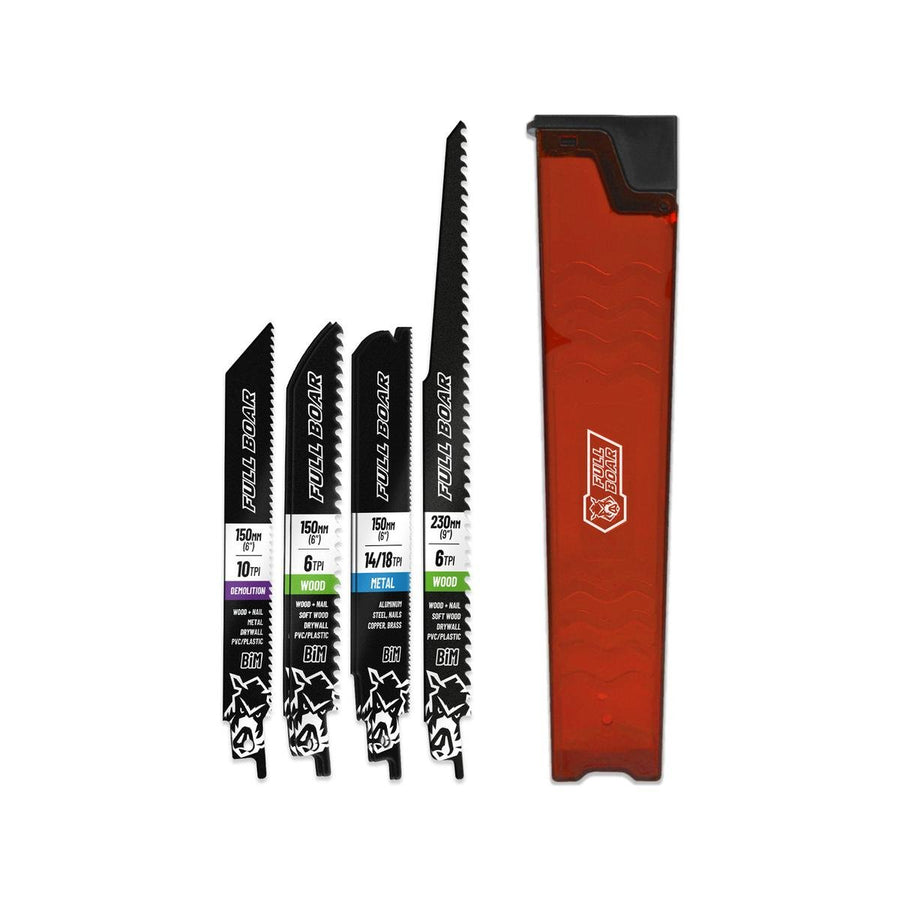 Full Boar Reciprocating Saw Blade Set - 6 Piece - Bi-Metal - 150mm & 230mm - SuperSaverAU - view 1