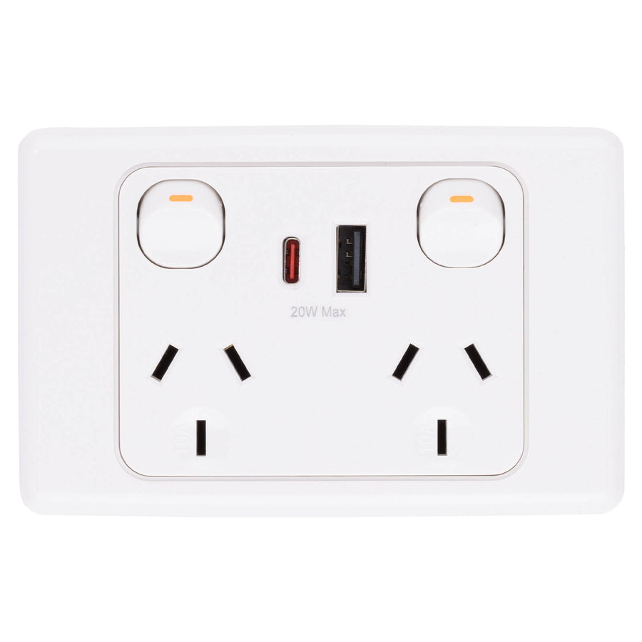 DETA 6000 Double Power Point with USB-A & USB-C Indoor