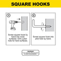Everhang 25mm White PVC Coated Steel Square Hook - 5 Pack