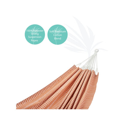 Two Trees Single Cotton Hammock 120cm x 220cm Soft Durable Fabric