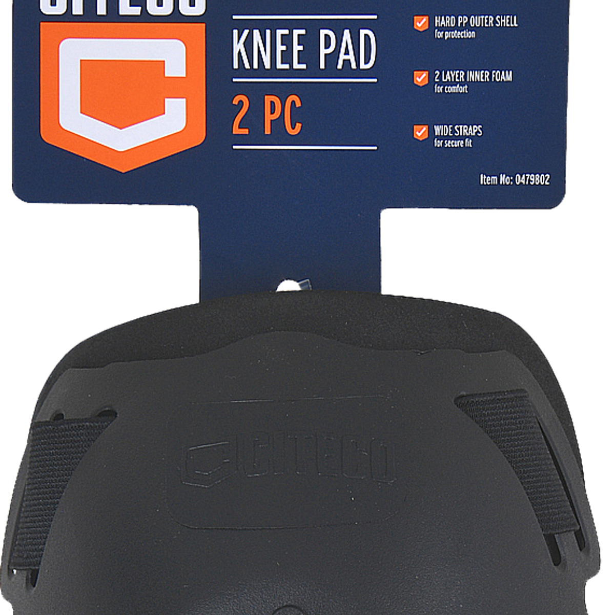 Citeco Hardshell Knee Pads 2 Pack - 20mm x 10mm x 20mm - Durable Support - SuperSaverAU - view 1