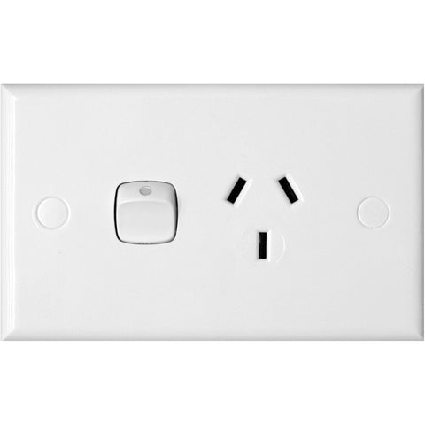 HPM 10A Single Powerpoint White 240V Surface Mount CD787WE
