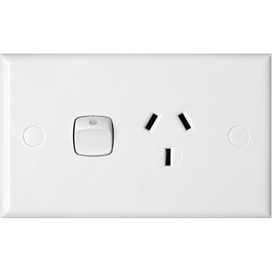 HPM 10A Single Powerpoint White 240V Surface Mount CD787WE