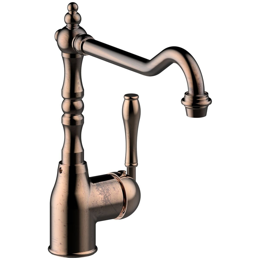 Armando Vicario Single Lever Kitchen Mixer Tap - Natural Brass, 4 Star WELS - PALAIS-NBR-LF