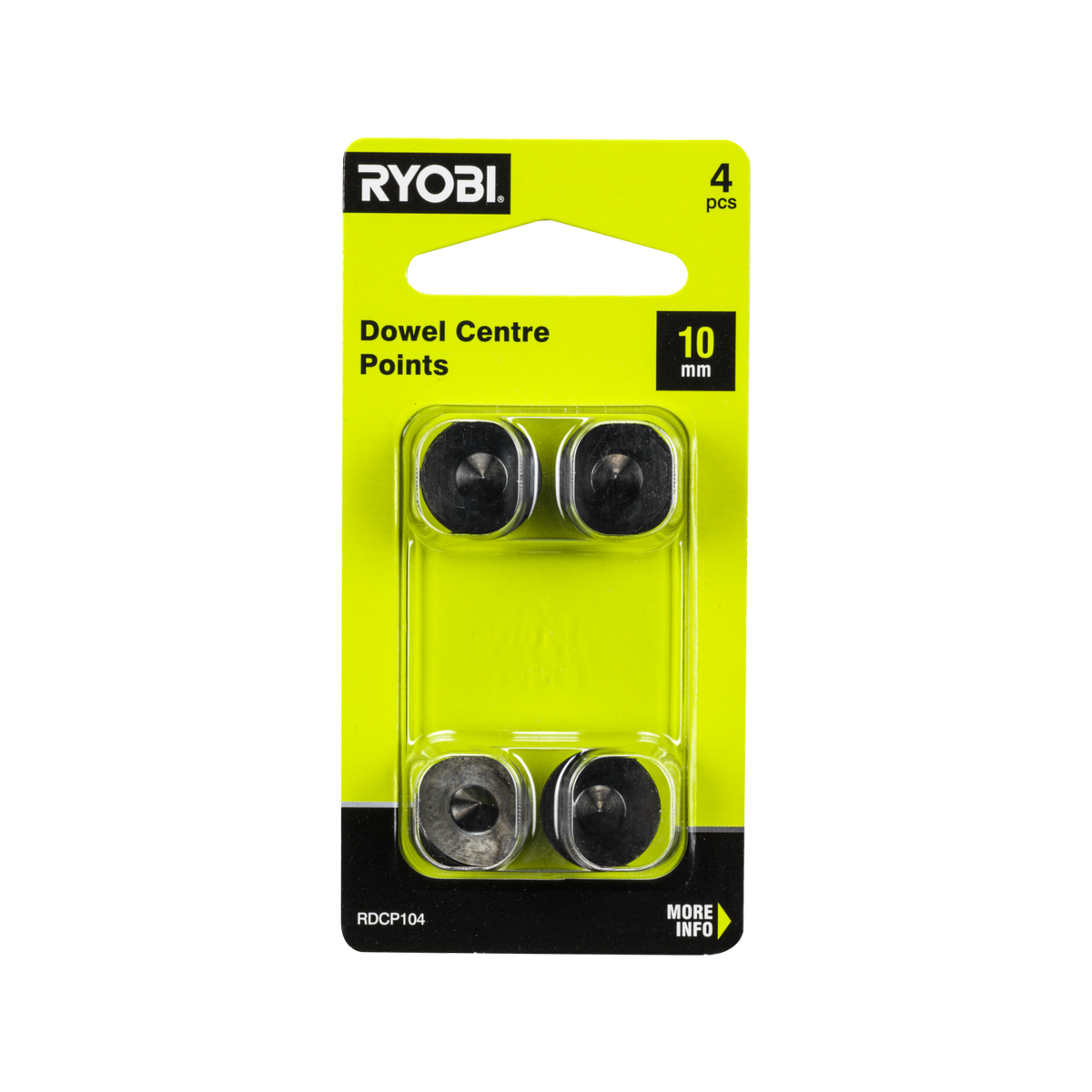 Ryobi 10mm Dowel Centre Points 4 Pack - Carbon Steel - Accurate Alignment - SuperSaverAU - view 1