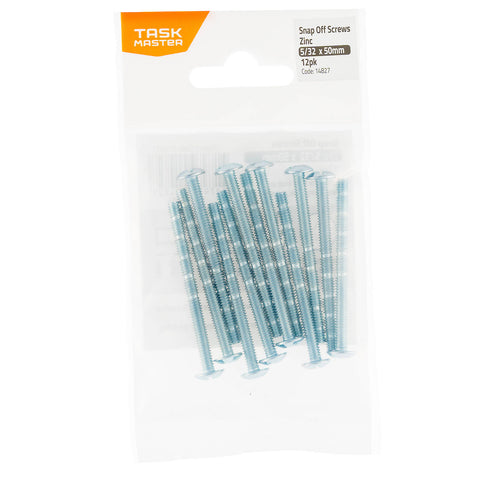 Taskmaster 5/32 x 50mm Zinc Snap Off Screw 12 Pack