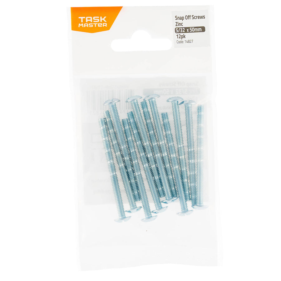 Taskmaster 5/32 x 50mm Zinc Snap Off Screw 12 Pack