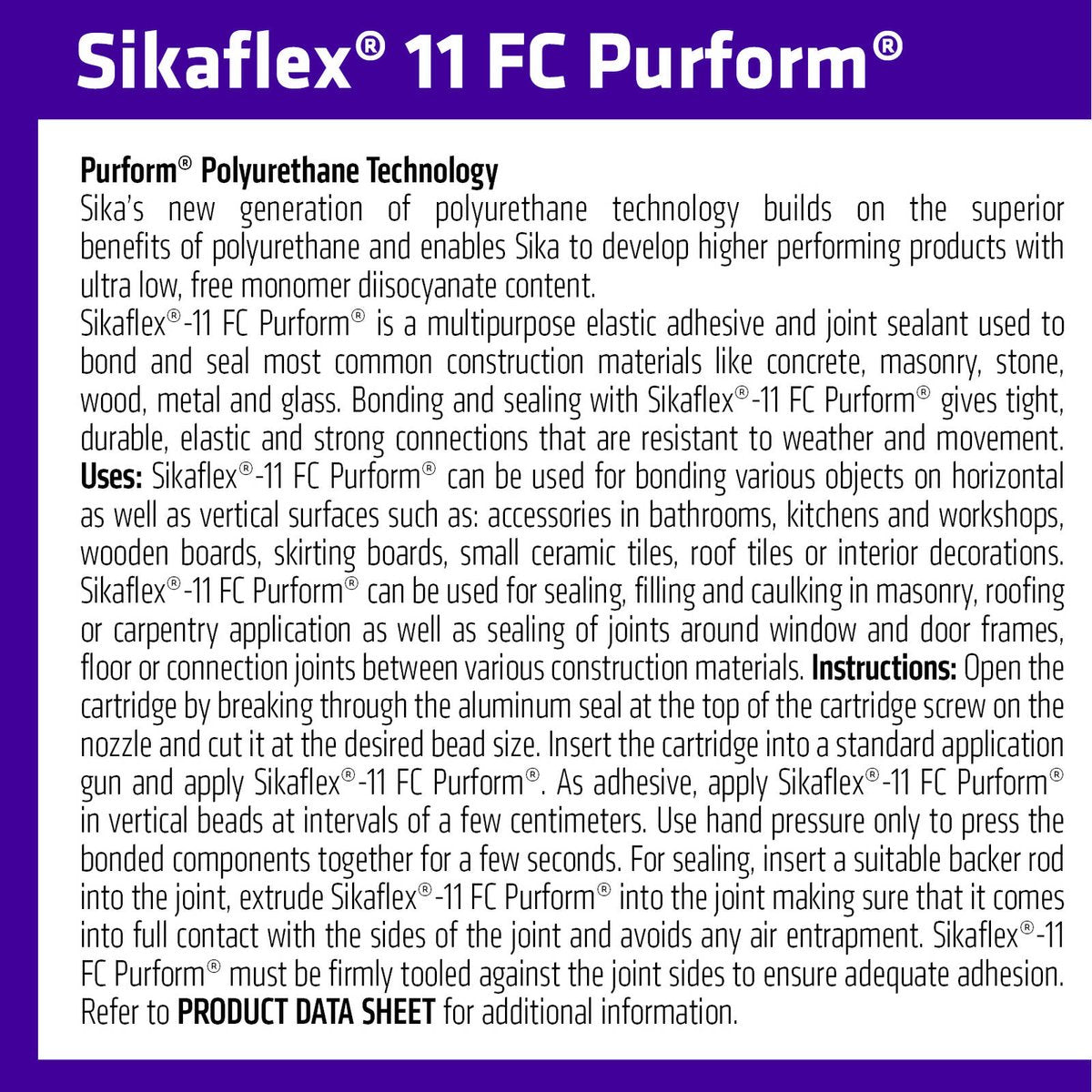 Sika Sikaflex 11 FC Purform - 300ml - Concrete Grey - Elastic Adhesive & Sealant - SuperSaverAU - view 3