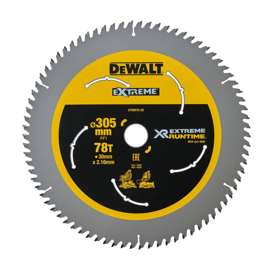 Dewalt XR Circular Saw Blade 305mm 78T - C3 Carbide - Efficient Cutting - SuperSaverAU - view 1