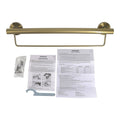 evekare 600mm Brushed Brass Towel Rail with Grab Rail Grade 304 Stainless Steel