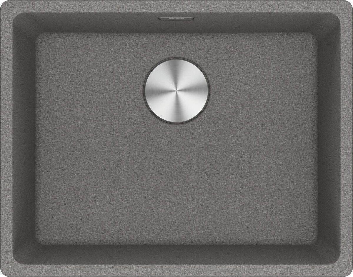 Franke Maris Single Bowl Flush Mount Sink - Stone Grey Fragranite, Hidden Overflow - MRG210-52SG-B