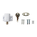 Remsafe White Window & Door Mini Push Lock - Lockable, White Powdercoat Steel