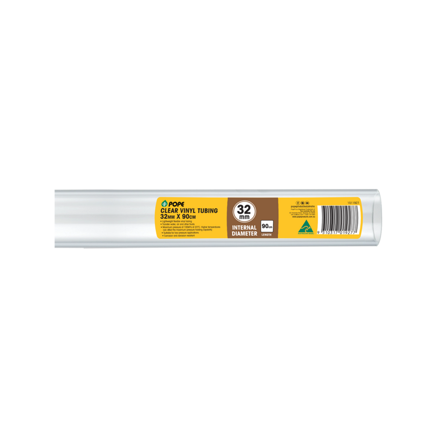 Pope Clear Vinyl Tubing - 32mm x 90cm - PVC - Low Pressure Use - SuperSaverAU - view 1