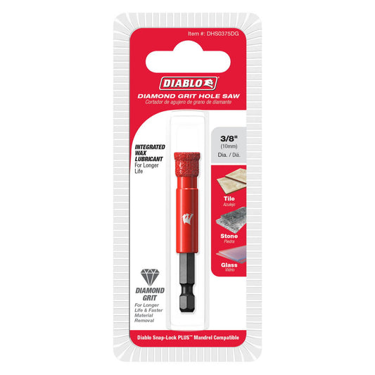 Diablo 3 8" Diamond Grit Hole Saw - Efficient Drilling in Tile, Stone, Glass