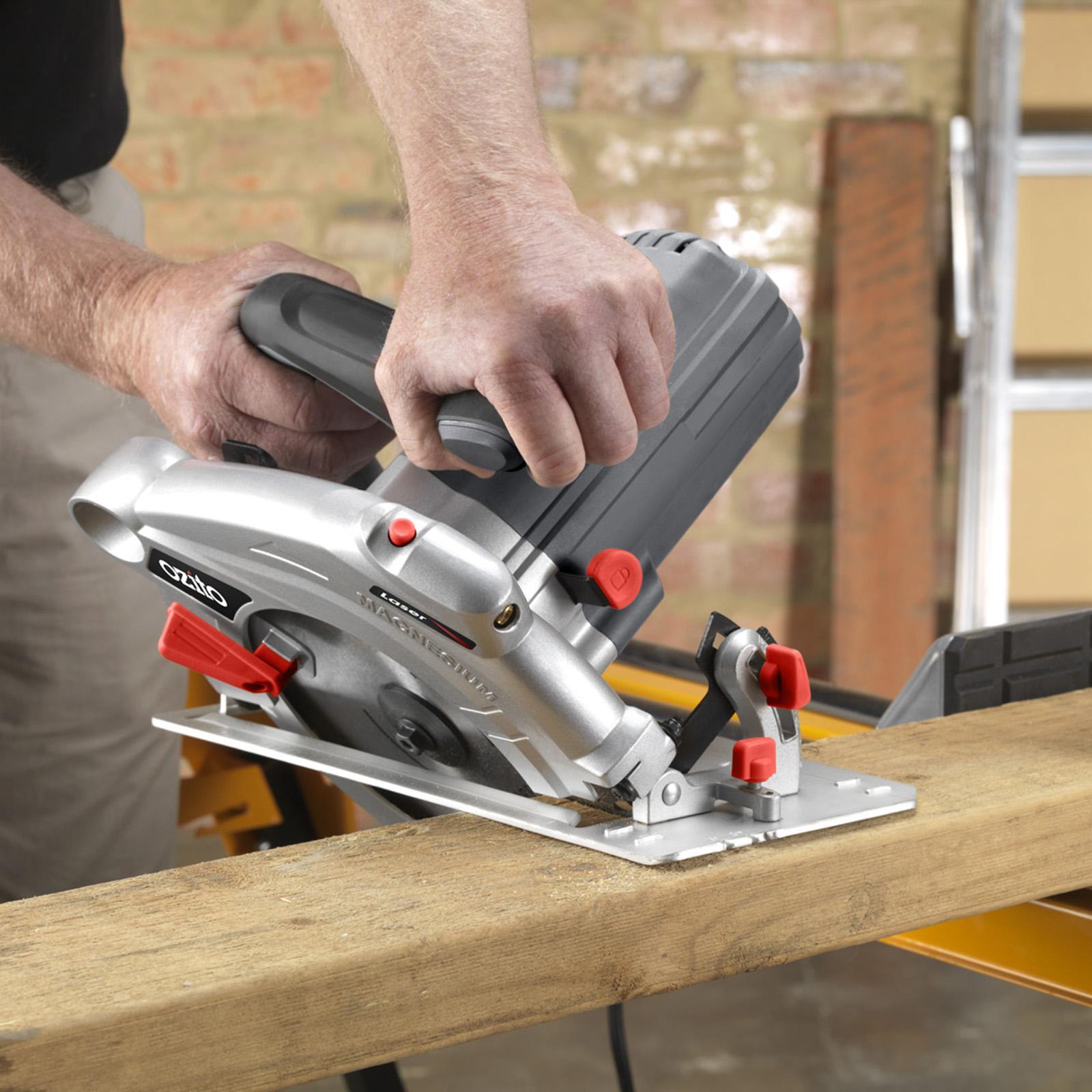 Ozito 2000W 235mm Corded Circular Saw CSL-235 - Laser Guided, 85mm Cut Depth
