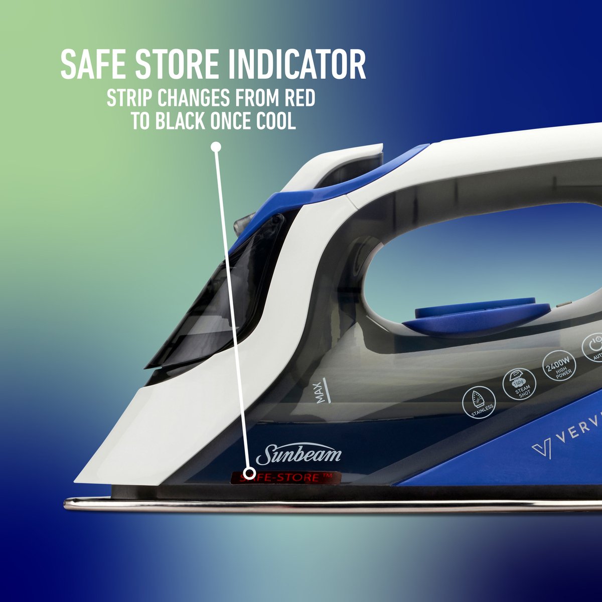 Sunbeam Verve 655 Stainless Iron - 150g/min Steam - 300mL Water Tank - SuperSaverAU - view 3
