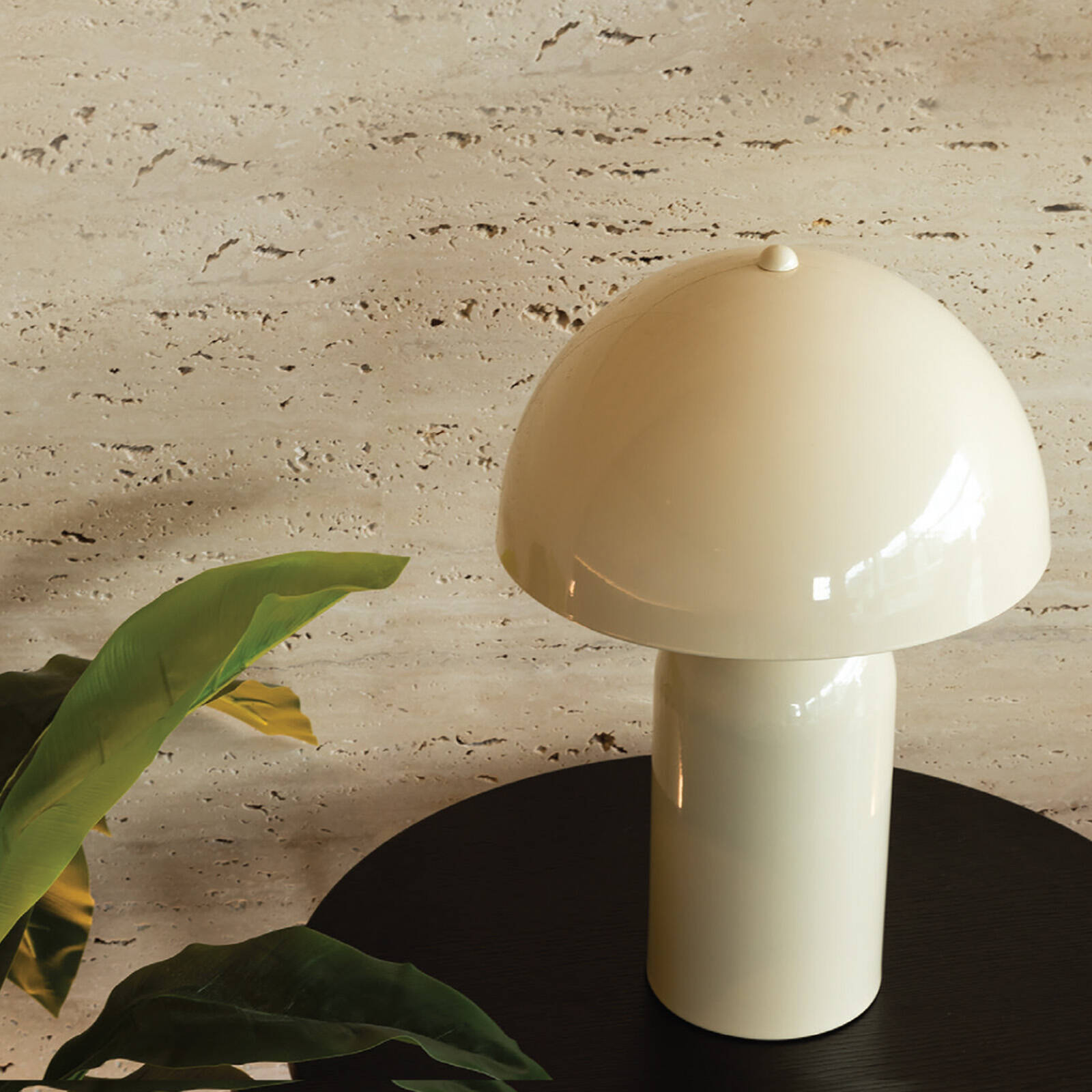 Mercator Stella Table Lamp - Cream Metal Gloss Finish, E14 Indoor with 1.8m Cord