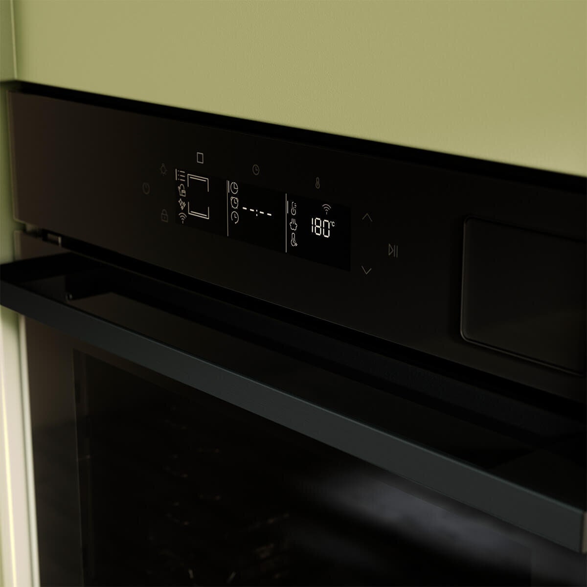 Haier 60cm 600 Series Pyrolytic Oven - 78L, 16 Functions, Steam Assist Plus, Air Fry, Black - HWO60S16TPB5