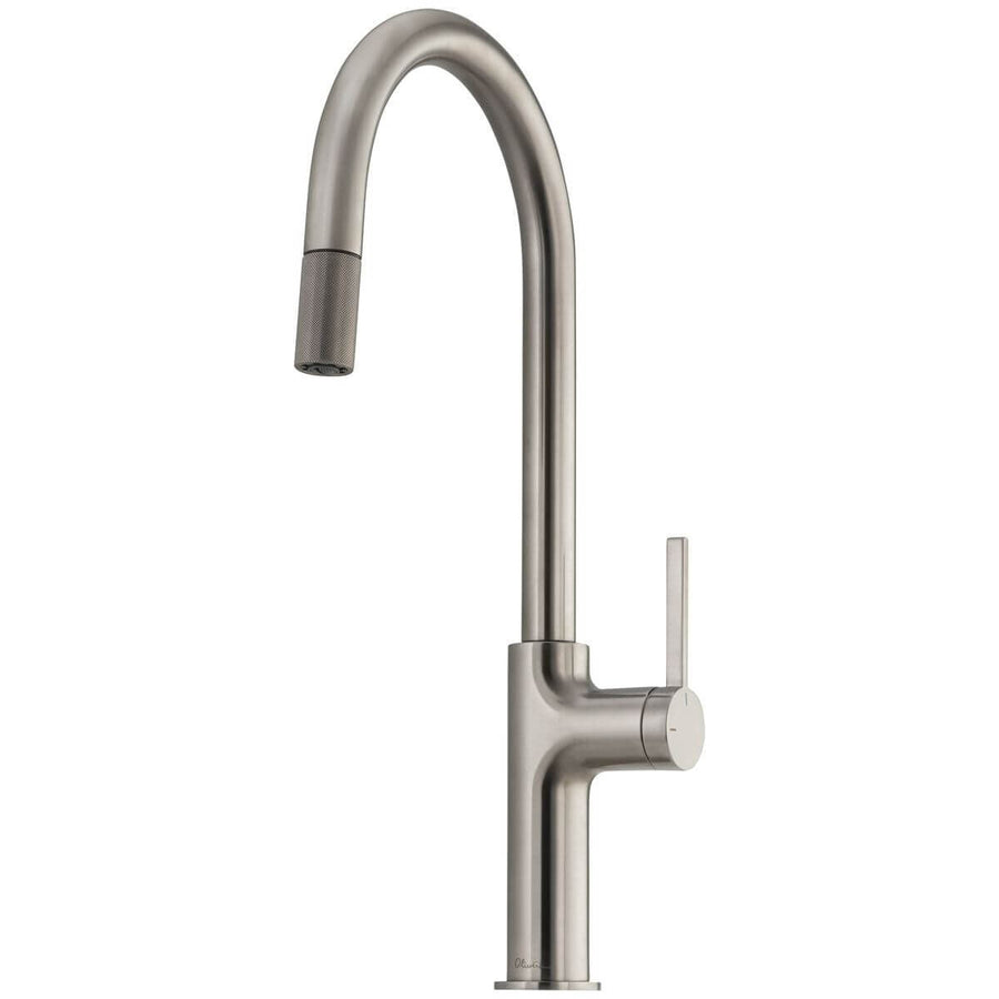 Oliveri Vilo Pull Out Gooseneck Mixer Tap 6L/min - Brushed Nickel, 5-Star WELS - VT2400-BN