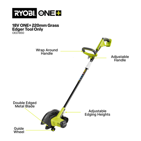 Ryobi One+ 18V Cordless 220mm Edger - Tool Only OED1850