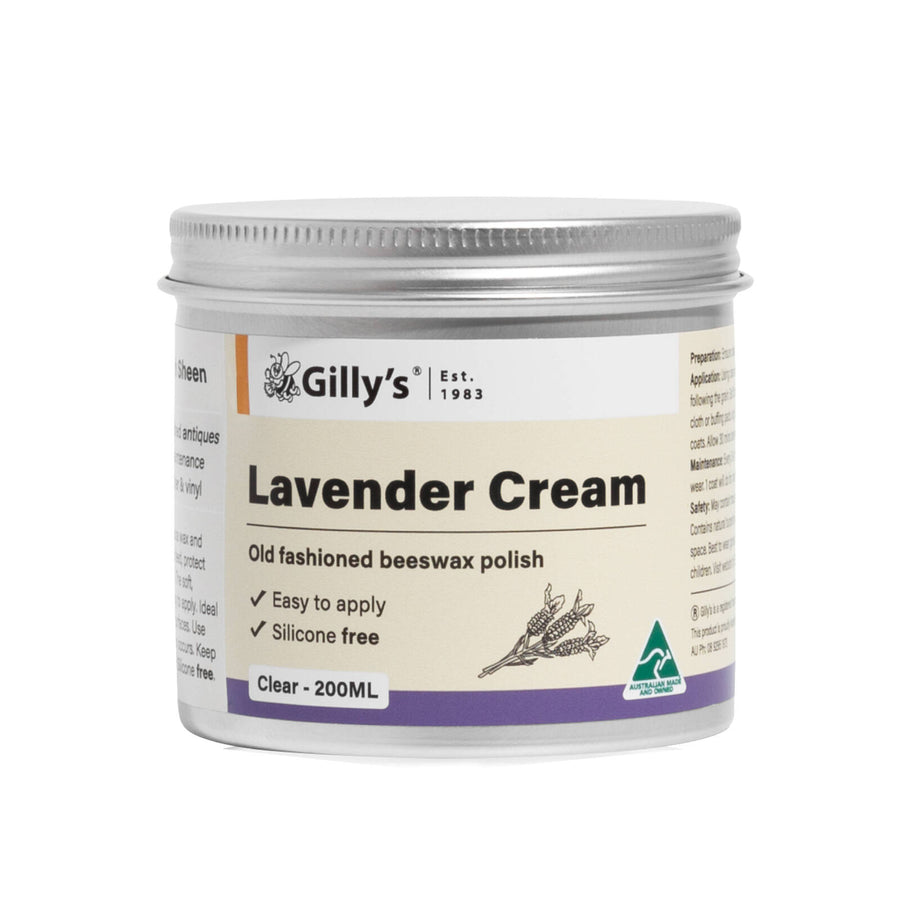 Gilly's 200ml Lavender Cream Wax Furniture Polish, Interior & Exterior