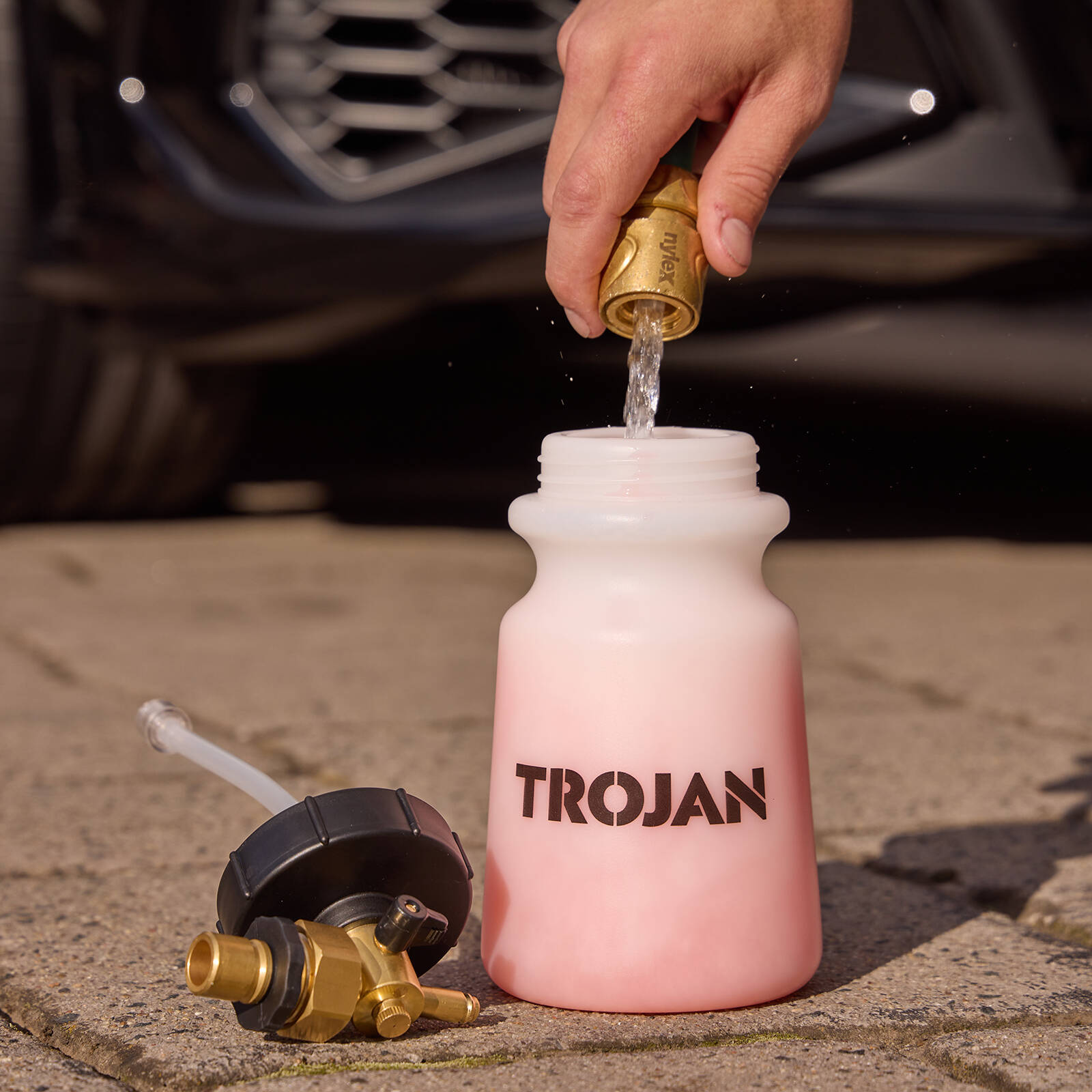 Trojan 3-in-1 Foam Cannon - Garden Hose Car Wash Foam Gun with Brass Fittings