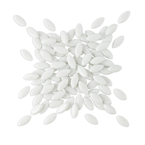 Mandala Art Snow Petals Mosaic Glass Tile - 10mm x 20mm - White - Creative Texture - SuperSaverAU - view 2