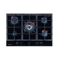 Brohn 70cm Natural Gas Cooktop - Black Tempered Glass, Five Burners, Triple Crown Wok Burner - BRG7000BLK