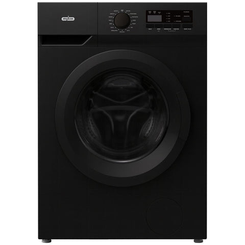 Mykin 8kg Front Load Washing Machine - Black, 1400rpm Spin, 15 Programs - MFLW800B