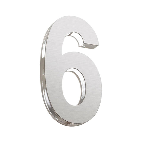Sandleford 120mm Stainless Steel House Number 6 - Silver - UV Resistant - SuperSaverAU - view 1