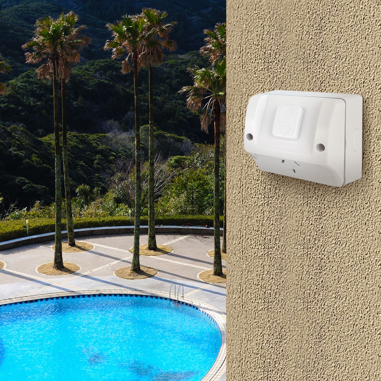 DETA Single Weatherproof Power Point 10A 240V White Polycarbonate Outdoor