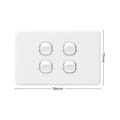 Deta Quad Switch - 4 Gang - Polycarbonate - Flush Clip-On Cover - SuperSaverAU - view 4