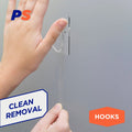 Permastik Small Clear Kitchen Hooks 30 Pack - 25mm x 40mm - Holds 500g - SuperSaverAU - view 4