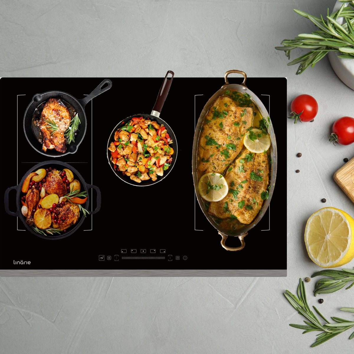 Linarie 77cm induction cooktop - double Flex Zone - nine power levels - booster function - LS80I2F1Z