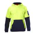Hard Yakka Hi Vis Hoodie L - Yellow Navy - Brushed Fleece - Pockets - SuperSaverAU - view 1