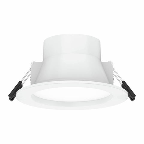 Click 8W 90mm IP44 Recessed CCT LED Downlight White Hardwired 4 Pack 11456